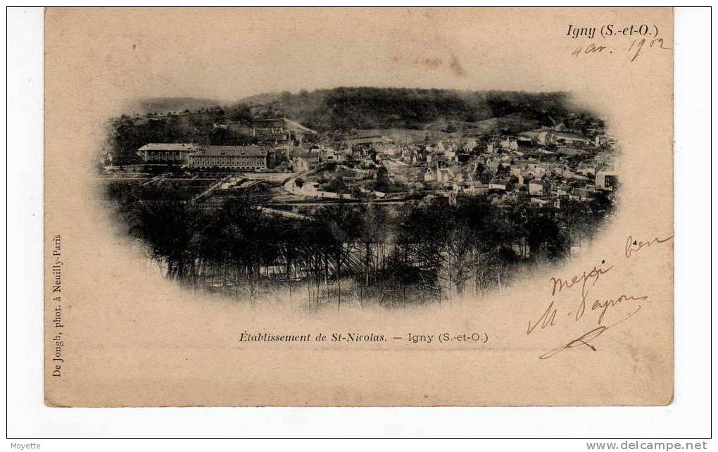 CPA-91-IGNY-1902-ETABLISSEMENT DE St-NICOLAS-ECRITE DEVANT - Igny