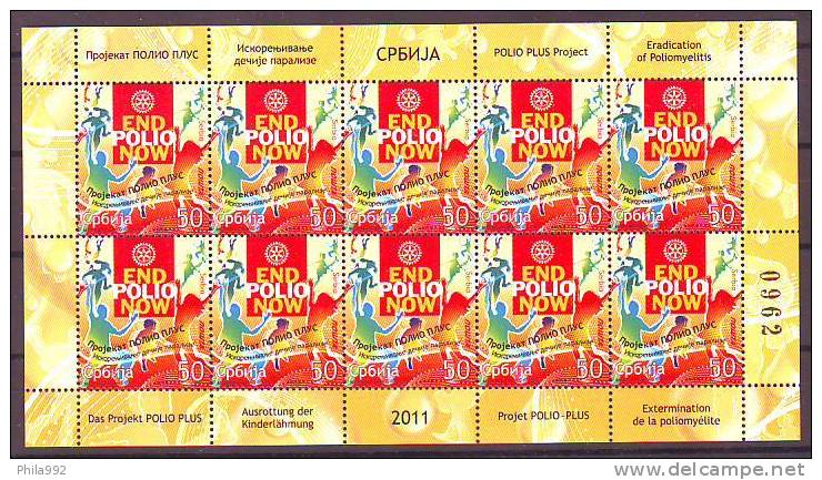 Serbia 2011 Y Project Polio Plus Childrens Paralysis Minisheet MNH - Serbia