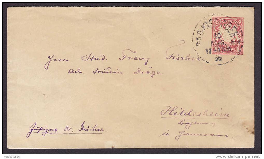 Bayern Postal Stationery Ganzsache Entier Umschlag BAD KISSINGEN 1886 Cover HILDESHEIM (2 Scans) - Postal  Stationery