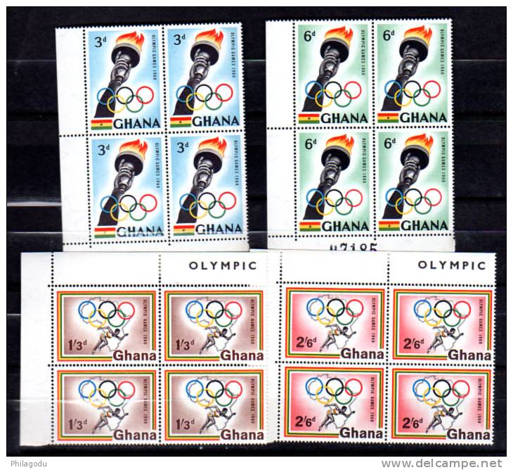 Ghana 1960, Olympiques De Rome, 4x Yv. 75 / 78**, Cote 7 €  Course à Pied - Estate 1960: Roma