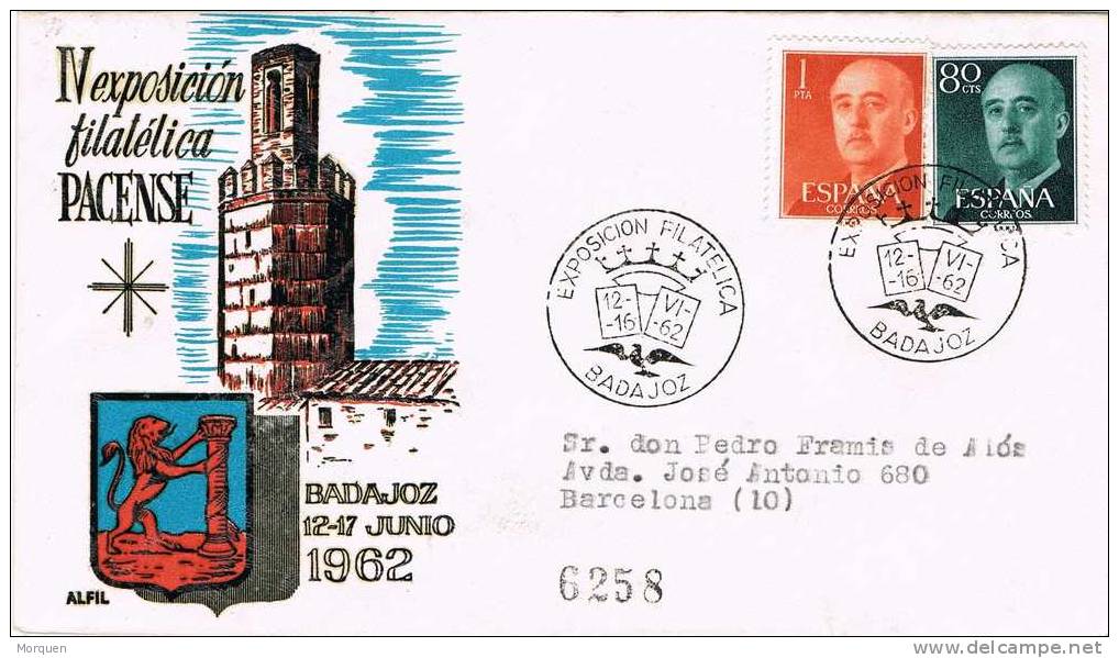 Carta  Certificada BADAJOZ 1961. Exposicion Filatelica Pacense - Storia Postale
