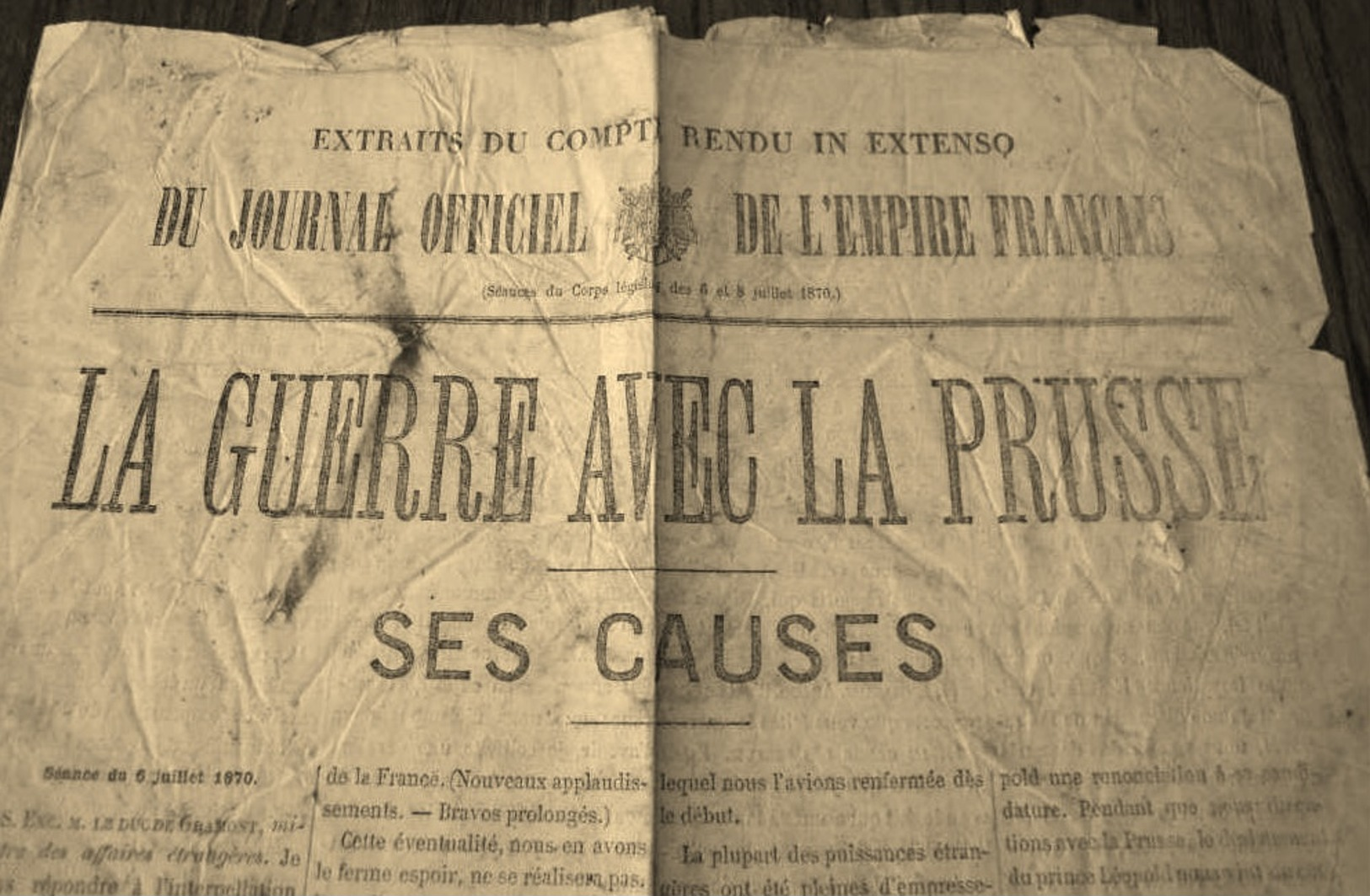 Journal Officiel  La Guerre Avec La Prusse 1870 - Publicités