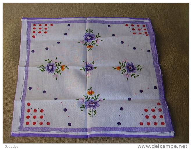 Six Mouchoirs Coton à Motifs Fleuris Et Trois Couleurs état Du Neuf. - Handkerchiefs