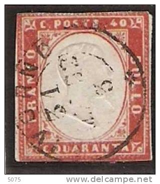 1855-61  Yvert  13 Obl. Luxe - Sardaigne