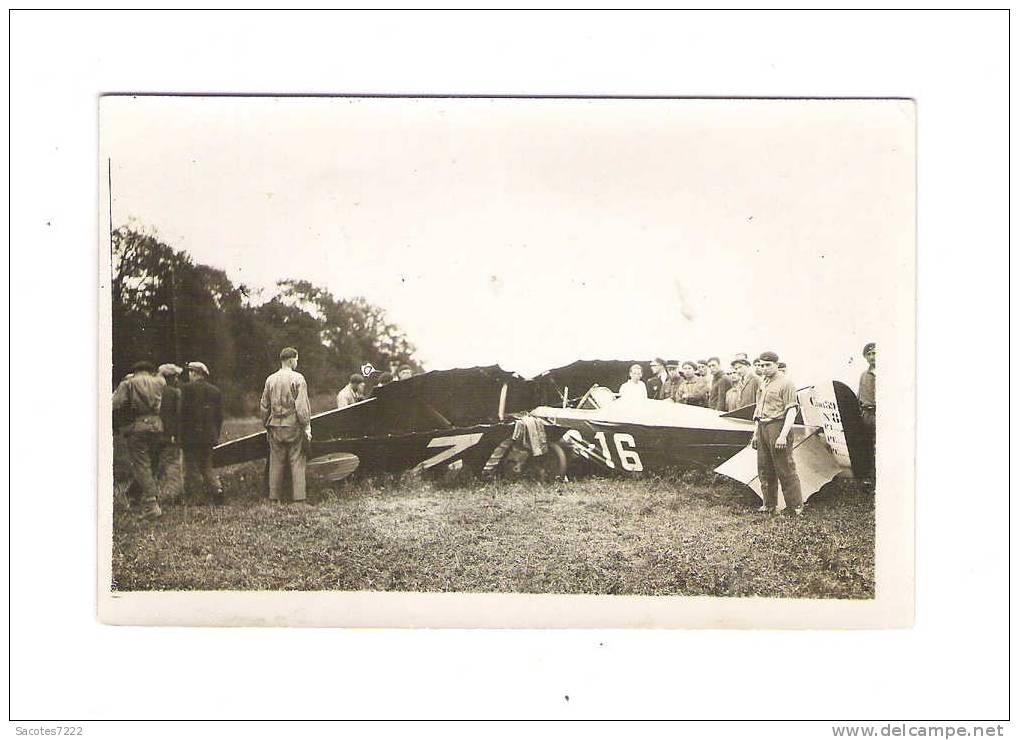 CARTE PHOTO ACCIDENT D'AVION - - Accidentes