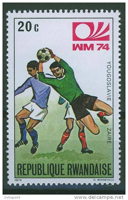 Ruanda Rwanda 1974 Mi 626 ** Yugoslavia - Zaire - World Cup Football Championship, West Germany 1974 - 1974 – West Germany