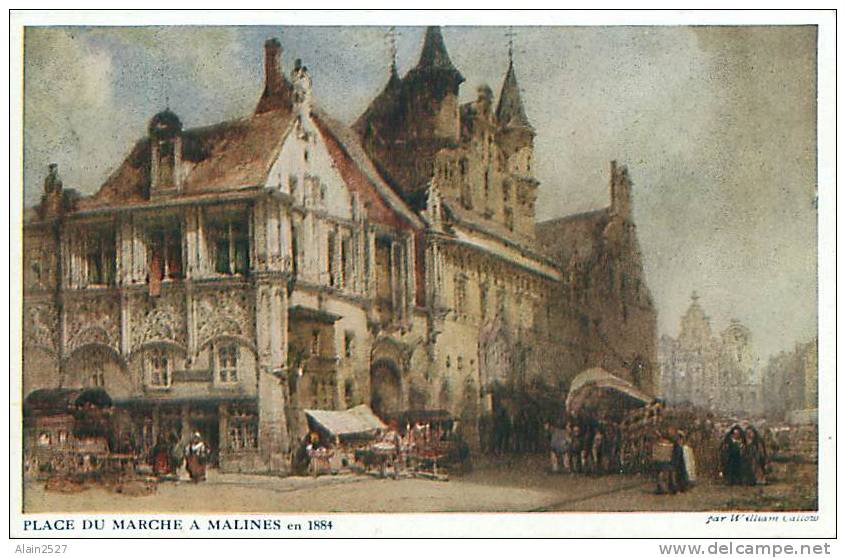 MALINES - Place Du Marché, En 1884 (par William Callow) - Mechelen