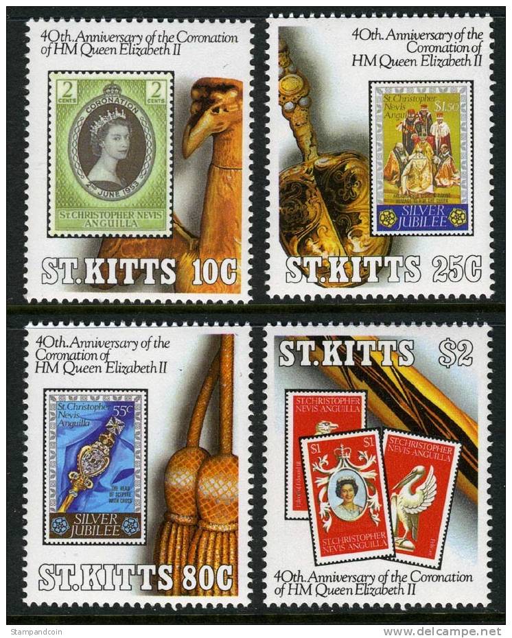 St. Kitts #356-59 Mint Never Hinged QEII 40th Anniv. From 1993 - St.Kitts-et-Nevis ( 1983-...)