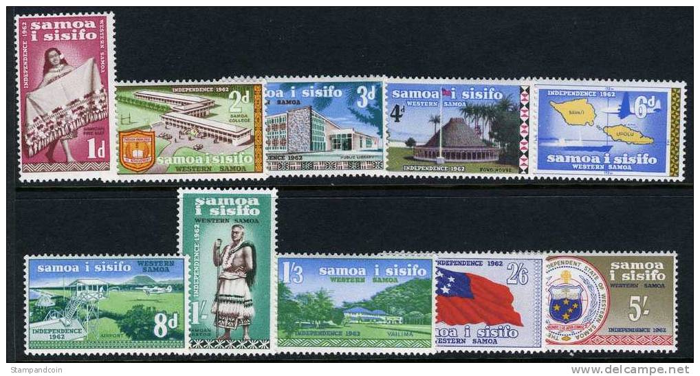 Samoa #223-32 Mint Never Hinged Independence From 1962 - Samoa (Staat)
