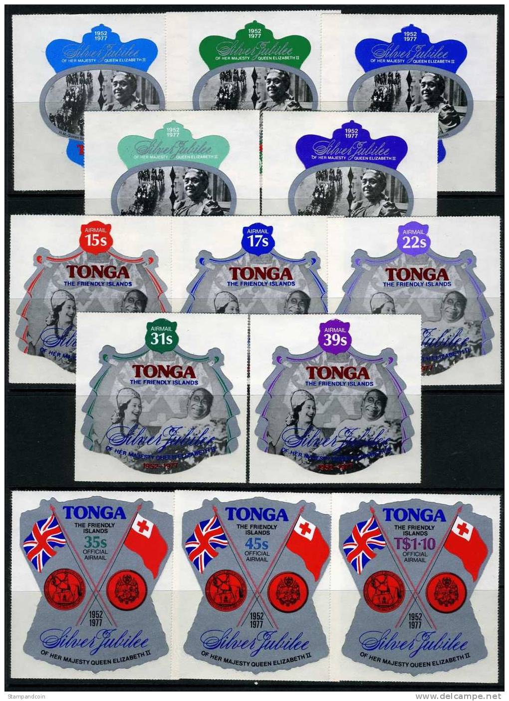 Tonga Mint Never Hinged QEII Silver Anniversary Set From 1977 - Tonga (1970-...)