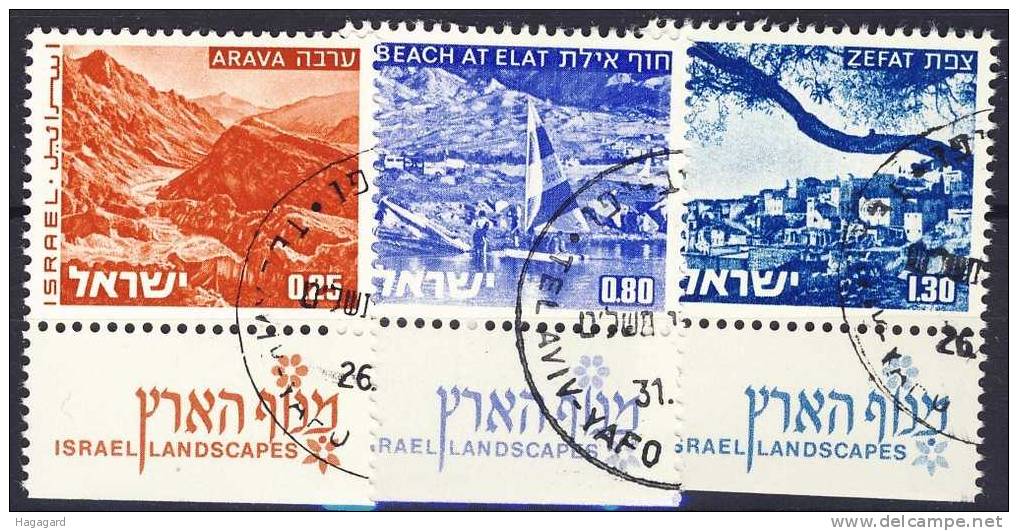 +Israel 1974. Landscapes. Michel 623-25x. Cancelled(o) - Gebraucht (mit Tabs)