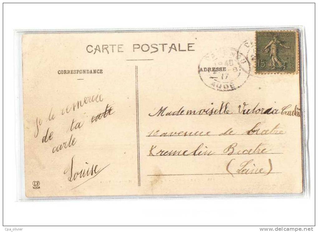 11 CAPENDU Place, Hotel De Ville, Mairie, Animée, Fontaine, Ed Labouche 135, Aude, 1917 - Capendu