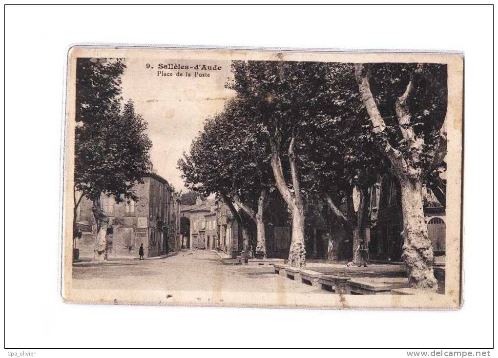 11 SALLELES AUDE Place De La Poste, Ed Palau 9, 191? - Salleles D'Aude
