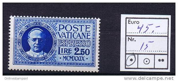 Vatican City 1929 Michel Nr 15  Unused, - Gebraucht