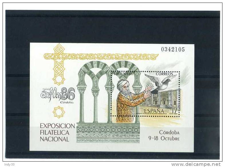 - ESPAGNE . BLOC DE 1986 EXPO PHILATELIQUE . NEUF SANS CHARNIERE - Blocks & Sheetlets & Panes