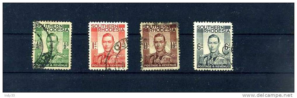 - GRANDE-BRETAGNE . TIMBRES DE RHODESIE DU SUD . REGNE DE GEORGE VI . OBLITERES - Rhodesia Del Sud (...-1964)
