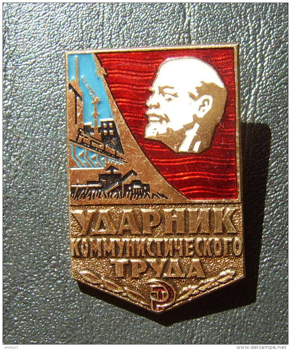 Russia USSR Communism Orden - Lenin - Shock Worker Of Communistic Work - Beroemde Personen