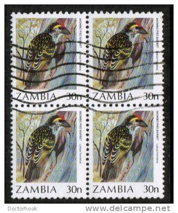 ZAMBIA  Scott #  378  VF USED Block Of 4 - Zambia (1965-...)