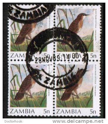 ZAMBIA  Scott #  433  VF USED Block Of 4 - Zambia (1965-...)