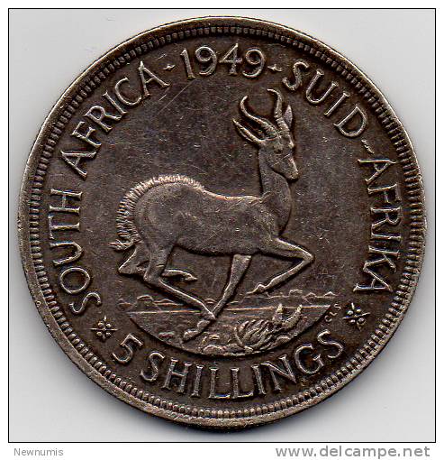 SUD AFRICA 5 SHILLINGS 1949 AG 800  28,28 Gr - Südafrika