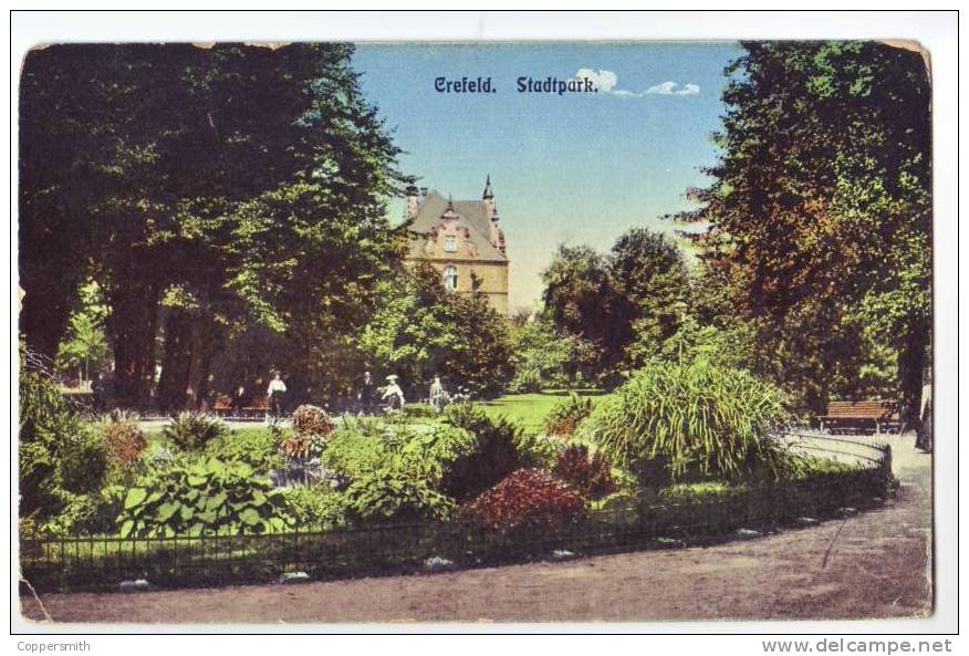Krefeld Stadtpark / City Park  Postkarte / Postcard  1923 - Krefeld