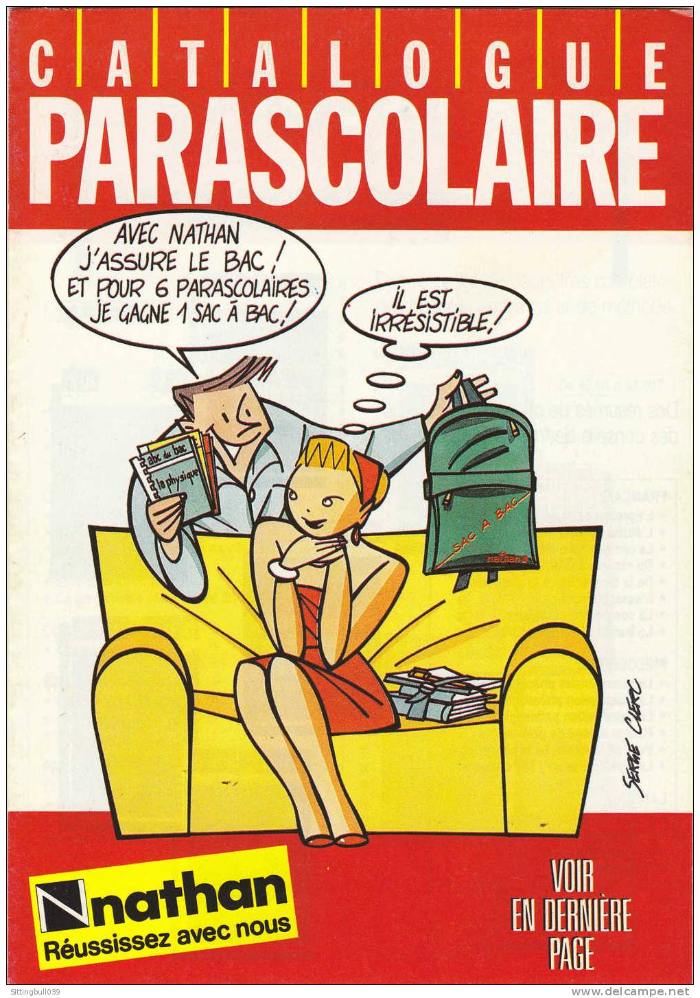 CLERC Serge. Illustration Pub. 1ère De Couverture Pour Le Catalogue Parascolaire NATHAN. 1988. - Advertisement