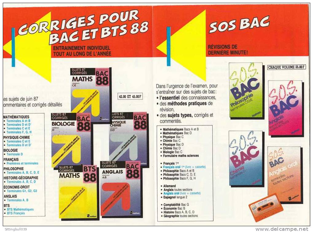 CLERC Serge. Illustration Pub. 1ère De Couverture Pour Le Catalogue Parascolaire NATHAN. 1988. - Advertisement