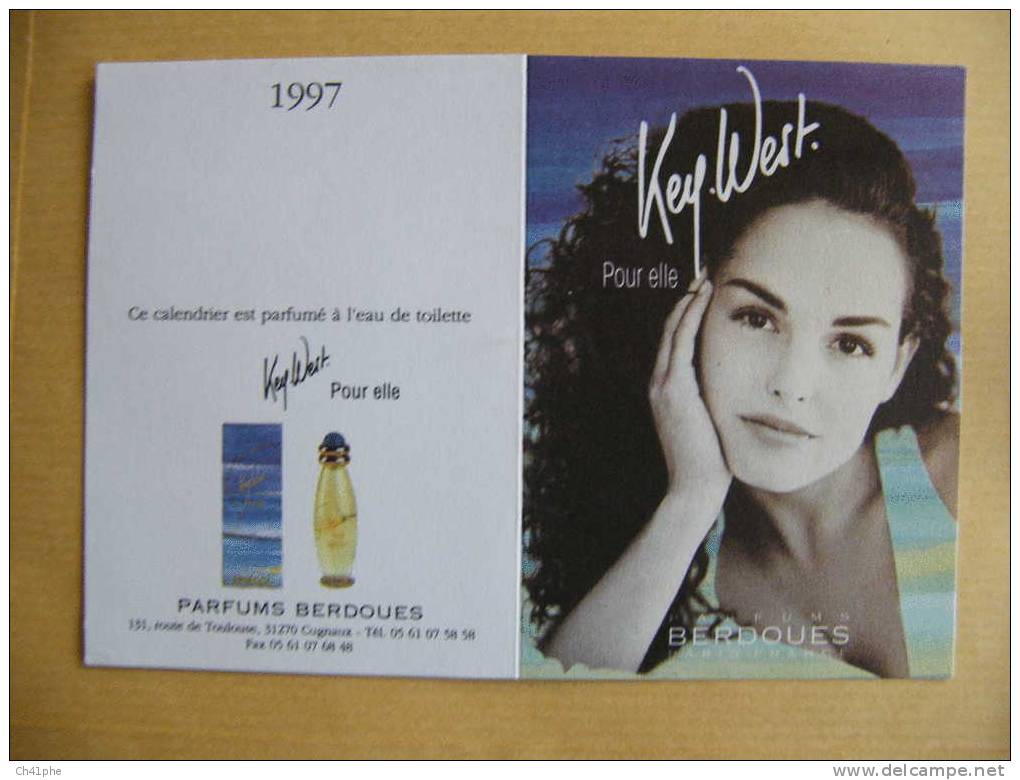 KEY WEST POUR FEMME PARFUM BERDOUES PARIS FRANCE ANNEE CALENDRIER 1997 - Modern (from 1961)