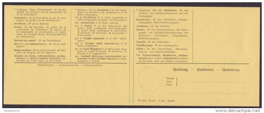 Switzerland Militär-Postanweisung Mandat De Poste Militaire Vaglia Postale Militare (II.) Unused (2 Scans) - Documents