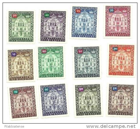 1976 - Liechtenstein Servizio 57/68 Palazzo    +++++++ - Unused Stamps