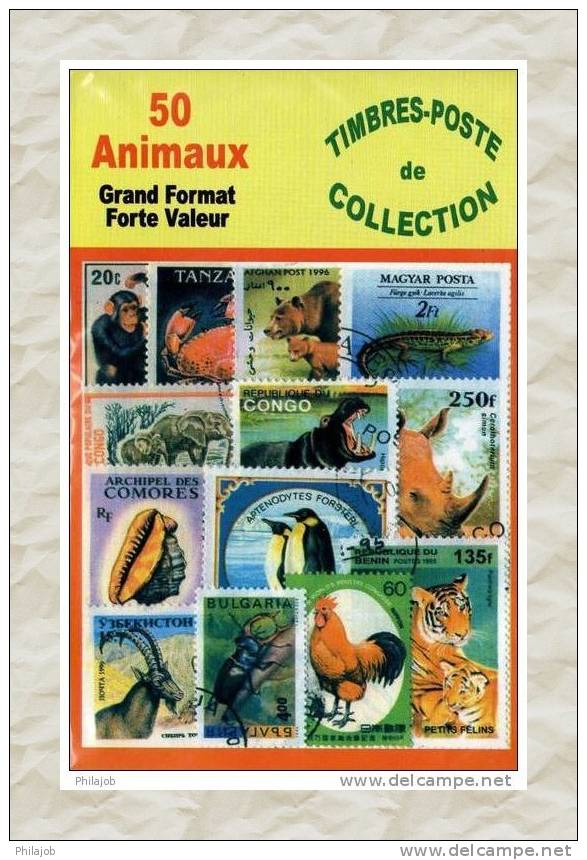 Lot De 50 Timbres Grand Forma T Sur Les ANIMAUX + Prix Dégressif. - Sonstige & Ohne Zuordnung