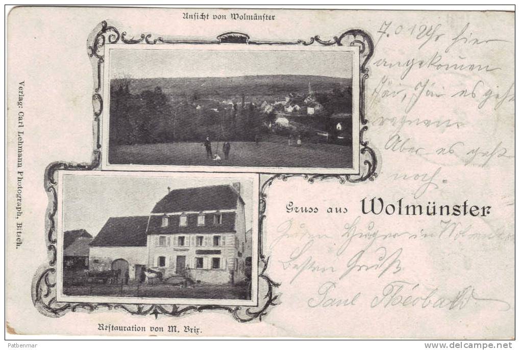 Vilmunster Wolmunster Vue Du Restauranr Von Brir En 1901 Carte Allemande - Volmunster