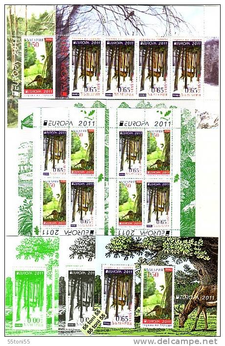 2011  Europa - Year Of Forests   S/S+2 Sheet + Booklet+2 Special  S/S BULGARIA / BULGARIE - 2011