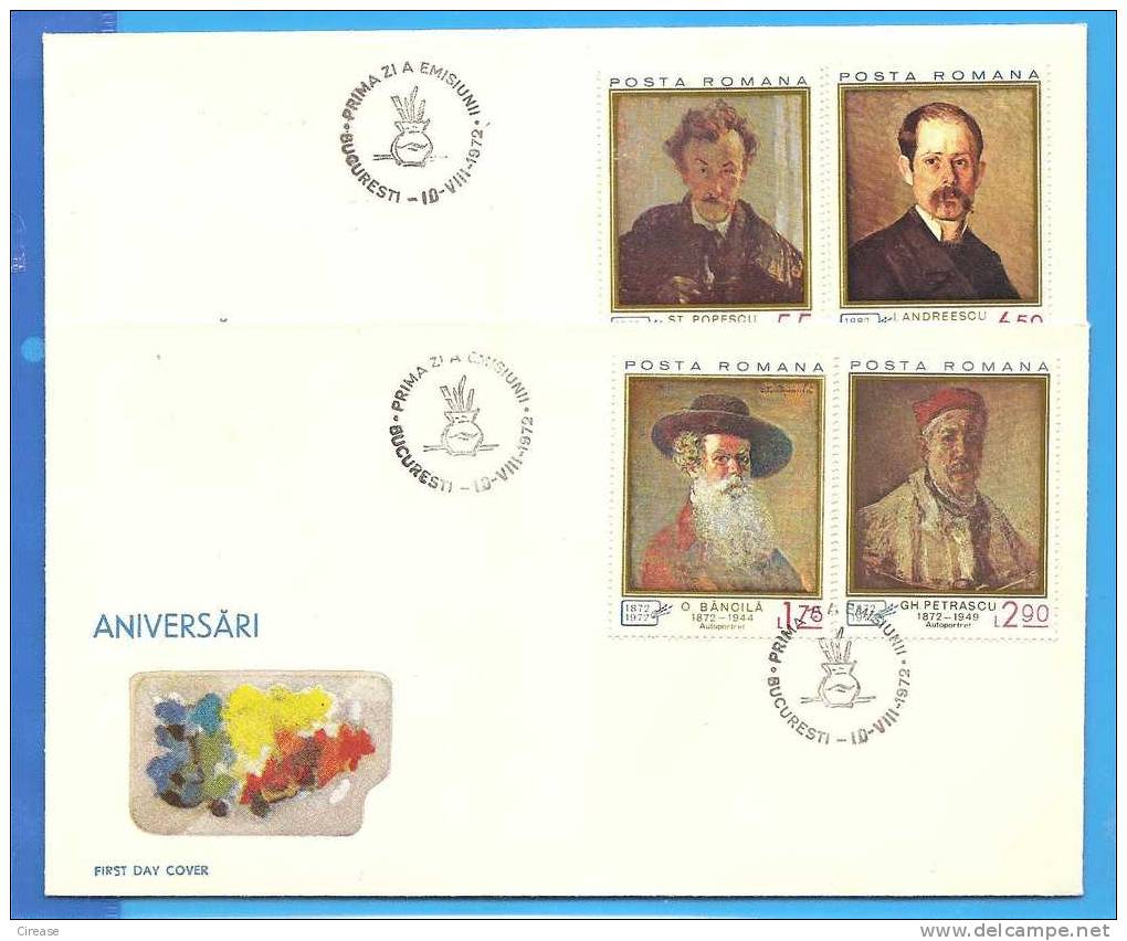 Painting Portraits. Romania FDC 2X First Day Cover - Impresionismo