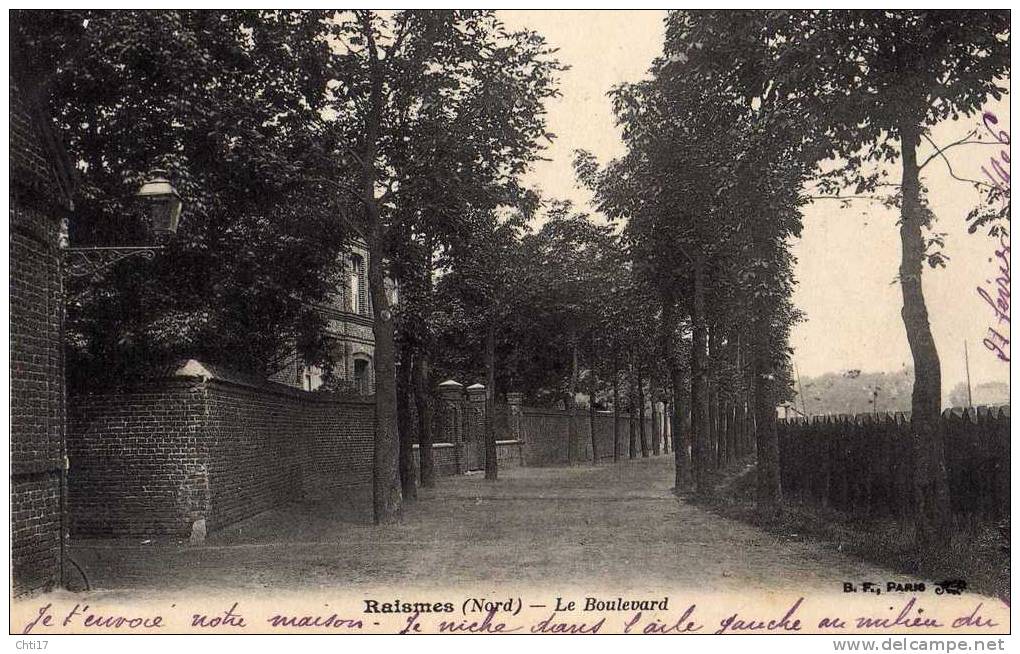 RAISMES LE BOULEVARD   EDIT  BF PARIS   CIRC 1906 - Raismes