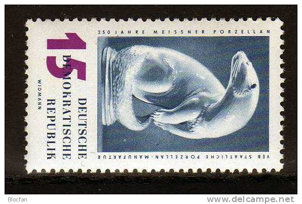 Abart Meißner Porzellan 1960 Fischotter Querstrich Auf Flosse DDR 776I ** 65€ Plus Vergleich Error On Stamp From Germany - Plaatfouten En Curiosa