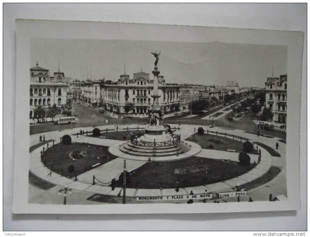 Cpsm Lima Monumentao Y Plaza 2 De Mayo - Perù