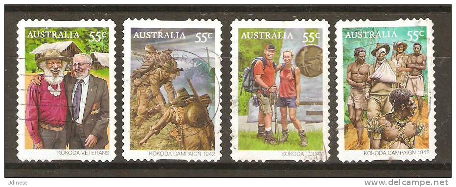 AUSTRALIA 2010 - KOKODA CAMPAIGN  - CPL. SET  S. A. - USED OBLITERE GESTEMPELT USADO - Gebraucht