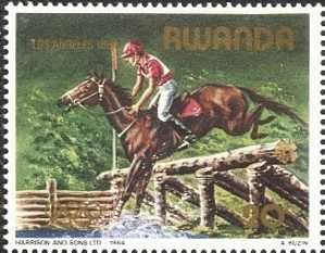 AT0259 Rwanda 1984 Olympics Equestrian 1v MNH - Summer 1984: Los Angeles