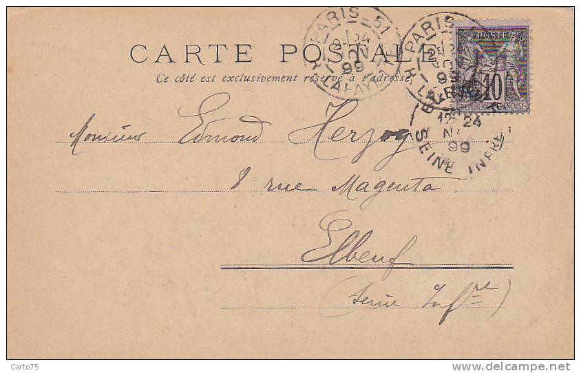 Histoire - Affaire Zola  Dreyfus - Politique - Militaria - Justice - Oblitération 1899 Paris Elbeuf - Historia