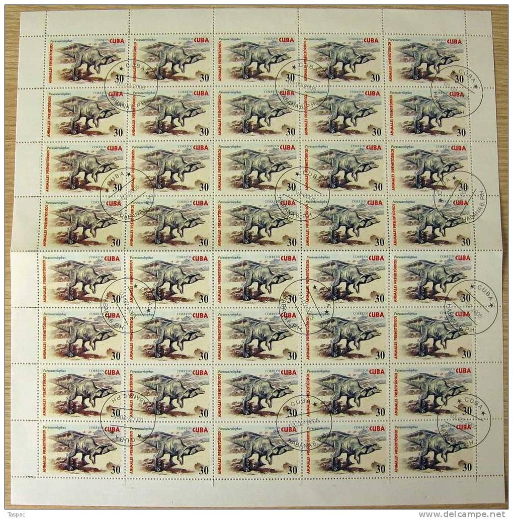 2005 Mi# 4667-4671 Used - Sheets Of 40 - Dinosaurs - Oblitérés