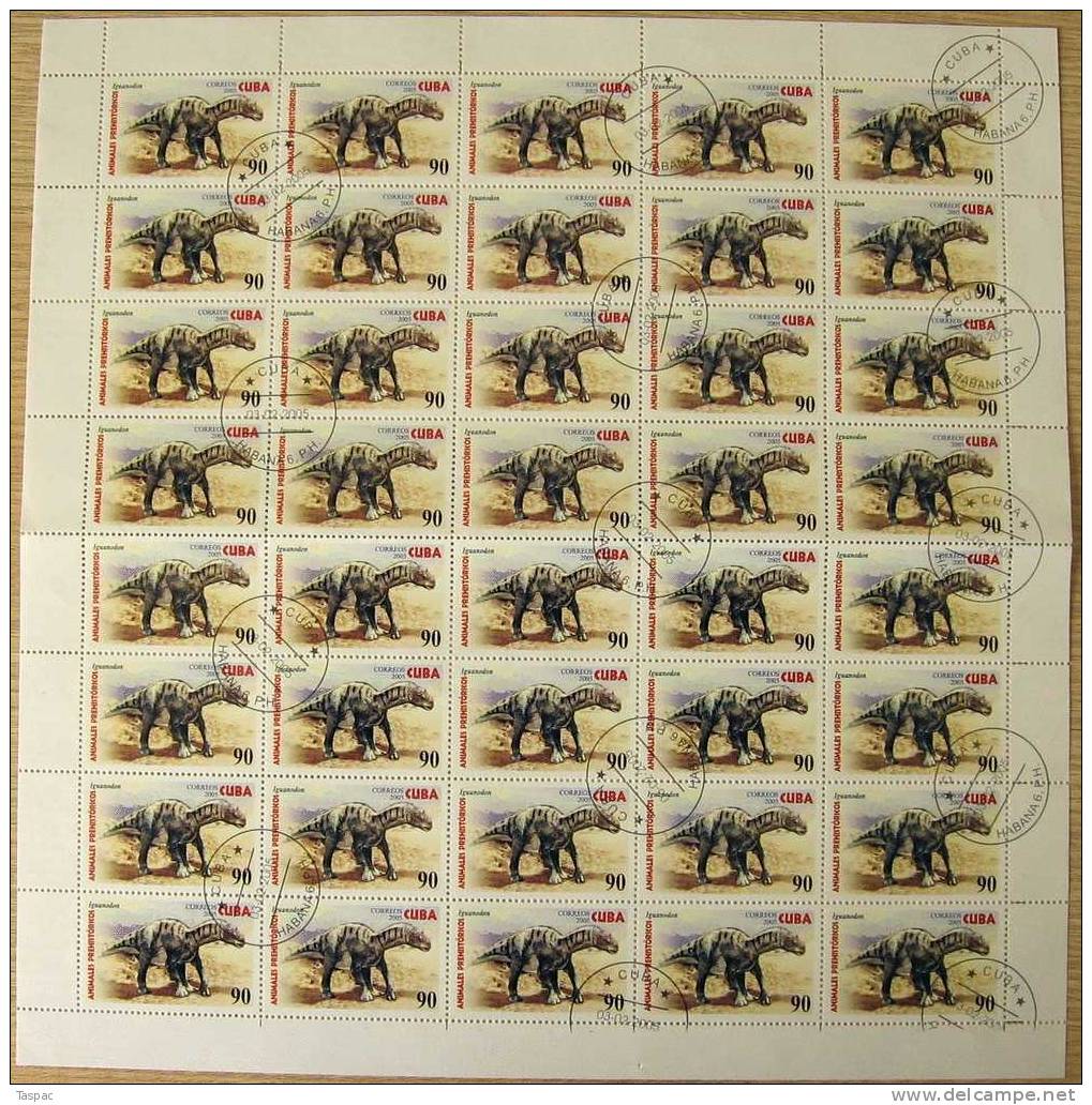 2005 Mi# 4667-4671 Used - Sheets Of 40 - Dinosaurs - Used Stamps