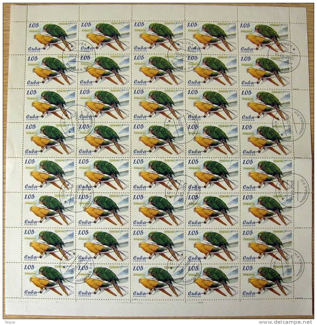 2005 Mi# 4679-4683 Used - Sheets Of 40 - Parrots - Usados