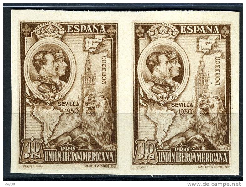 ALFONSO XIII, 1930,  10 PTS SIN DENTAR PAREJA* - Unused Stamps