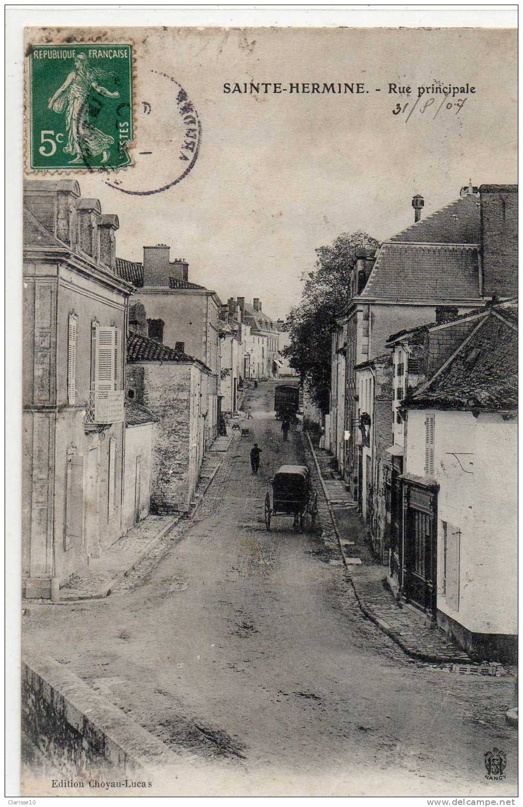 85 Sainte Hermine Rue Principale Animée Caleche - Sainte Hermine