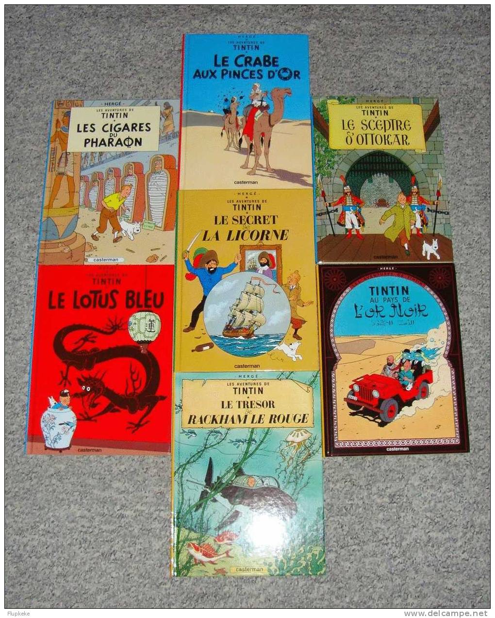 Les Aventures de Tintin 2004 série complète des 7 volumes édités en septembre 2004 en complément du journal Le Soir