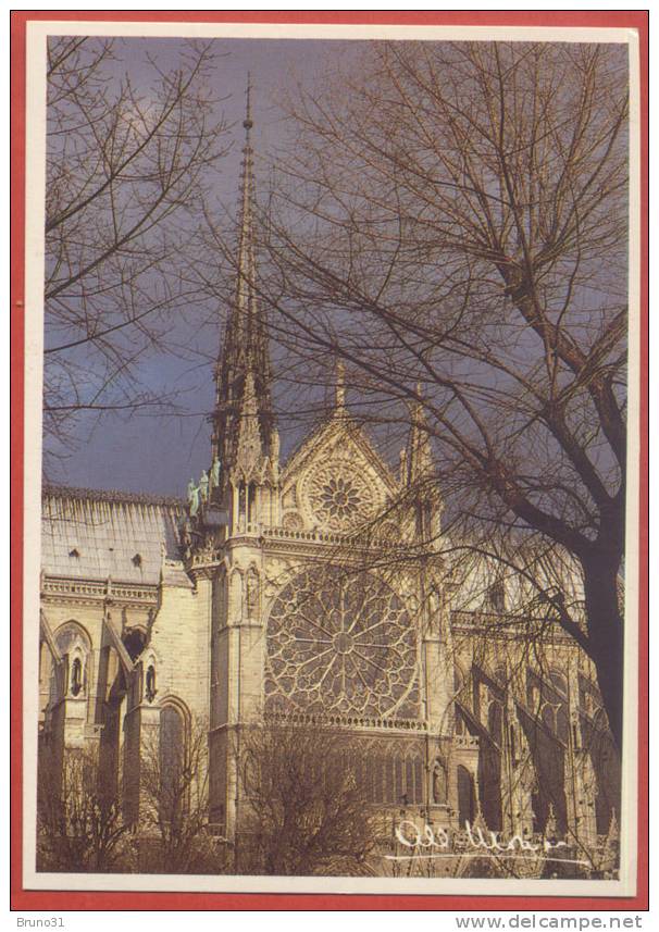A. MONIER : Notre Dame : La Grande Rosace , Rare , Recto Verso ; TARDIEU . - Monier