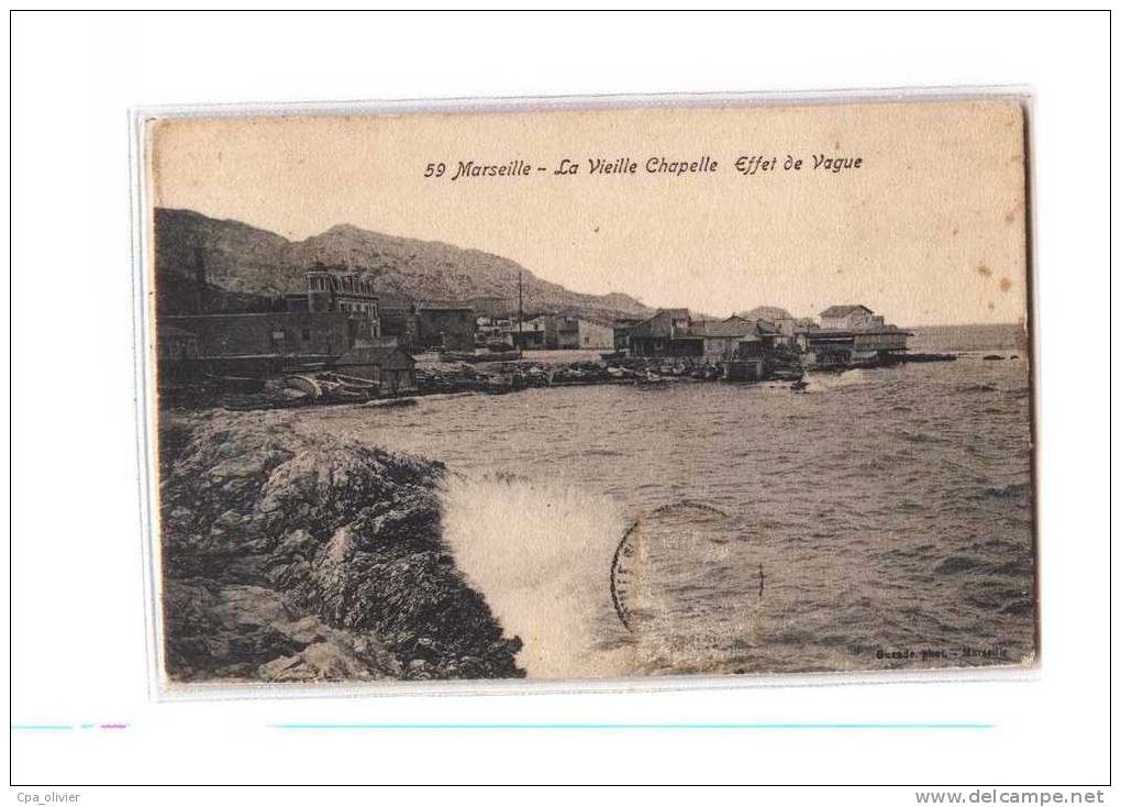 13 MARSEILLE La Vieille Chapelle, Vue Générale, Effet De Vague, Ed Guende 59, 190? - Quartiers Sud, Mazargues, Bonneveine, Pointe Rouge, Calanques