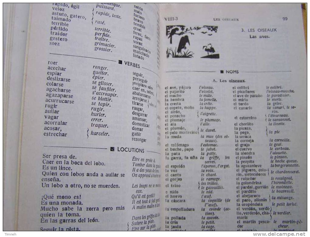 LES MOTS ESPAGNOLS Et Les Locutions Espagnoles - Nomenclatura Francesa - J.AGNES§A.VINAS - 1959 LIBRAIRIE HACHETTE  - - 18 Ans Et Plus