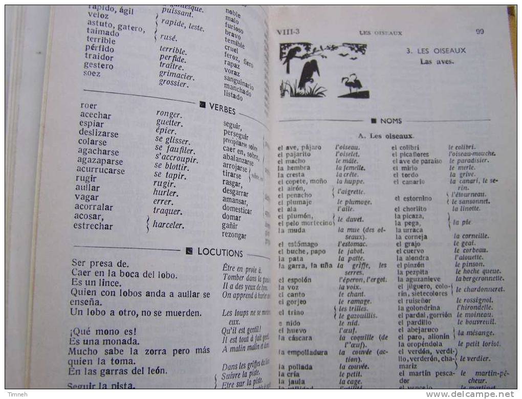 LES MOTS ESPAGNOLS Et Les Locutions Espagnoles - Nomenclatura Francesa - J.AGNES§A.VINAS - 1959 LIBRAIRIE HACHETTE  - - 18+ Years Old